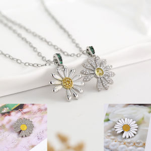 Kpop GD Daisy Necklace Cosplay Hot Idol G-DRAGON Notched Daisy Badges Inlay Daisy Brooches Halloween Party Costumes Accessories