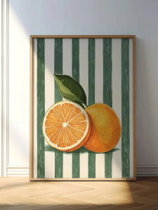 Orange Wall Decor Orange Fruit Poster Farmhouse Kitchen Art Painting Kitchen Prints Trendy Food Art Retro Kitchen Art Frui