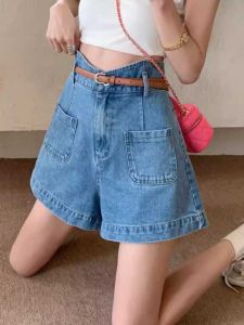 High Waist Denim Shorts Women Summer New plus Size Loose Slim Straight Leg A-Line Wide Leg Hot Pants Comfortable Cool Feeling