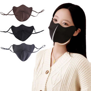 หน้ากากใส่ขับรถเพิ่มความอบอุ่นฤดูใบไม้ร่วงและฤดูหนาวสามมิติ5D พร้อมด้วยกำมะหยี่กันลมและกันฝุ่นหน้าผู้หญิงหน้ากากป้องกันแดดขนาดเล็ก