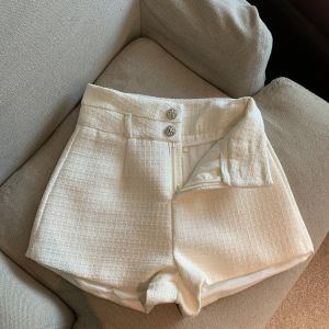 GUZILIAN | Fashionable High Waist Wide Leg Short Pants Women Stylish Design Double Buckle Bodycon Boot Pants Commute Style Korean Version