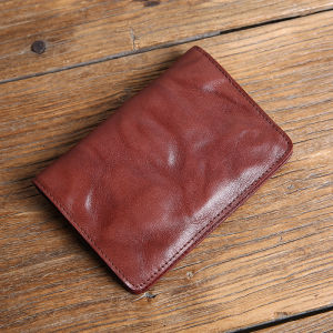 Retro Handmade Genuine Leather Passport Holder First Layer Leather Passport Holder Fancy Skeleton-Skin Document Package Travel Card Package