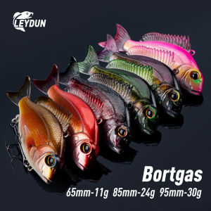 LEYDUN VIB Soft Fishing Lures 11g 24g 30g Lifelike Design Dynamic Swimbait Vibration Sinking Winter Sea Fishing Baits Wobblers