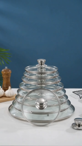 Nipiin Thickened Glass Lid 18cm To 36cm Glass Lid Cover Pan Pot Glass Lid Cover Pot Pan Accessories