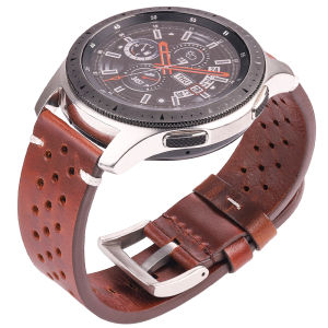 Handmade Cowhide Breathable Watch Band Quick Release 18 20 22 24mm Leather Strap for Samsung Smart Watch Men Women Accessories