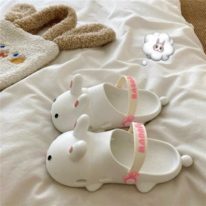 Cute Rabbit Hole Hole Shoes Womens Breathable Anti-slip Thick Bottom Outdoor Summer Slippers Korean Style Sandals PVC Uppe
