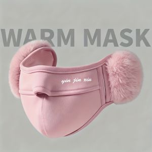 WRELS | Winter Face Mask Windproof Warm Plush Lined Earmuffs Mask Anti-Cold Thermal Dustproof Women Men Breathable Cycling Earflap Mask
