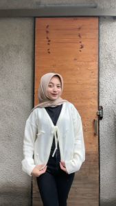 MAGRA Kale Cardigan Crop Rajut Tali Wanita
