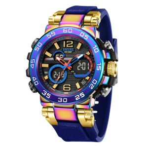 SMAEL Colorful Alloy Case Mens Outdoor Sports Multifunctional Watch Digital Waterproof Night Glow Wristwatches Men Stopwatch