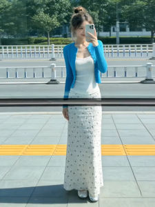 LIRUSHAN | Summer Strap Hugging White Long Dress