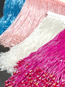 Bright Color Heavy Industry Glass Tube Bead Handmade Beaded Accessories DIY Material Tassel Lace Accessories Hem Water Drop Ornament