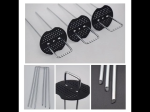 50pcs Landscape Staples 15cm Artificial Turf Stakes Staples+50pcs Washers for Grass Weed Barrier Sod Fabric