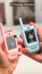 【SKIT SG】Kids Video Walkie Talkie Rechargeable HD Screen Two Way Radio One Touch Call Cartoon Intercom Camera Photo Video Recording Long Battery Life Outdoor Communication Toy for Children Camping Hiking Adventure Birthday Christmas Gift