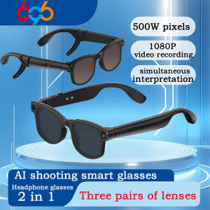 500W Camera Glasses Translate Smart Glasses Voice Call Music Sunglasses AI GPT Camera BT&WIFI Video Recording Anti-blue Light