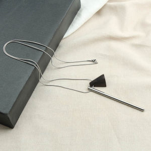 Geometric Triangle Long Necklace Women Irregular Pendant Sandalwood Sweater Chain Simple Fashion Accessories World Style Alloy Pendant