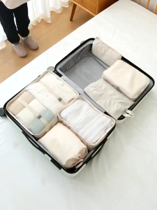 8Pcs Travel Pouch Packing Cubes Luggage Organizer Set Moisture‑Proof Dustproof Waterproof Storage Bag for Clothes Shoes Underwear Cosmetics Travel Gadget