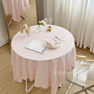 Vải Trải Bàn Vuông Cotton Màu Hồng Nhẹ Phong Cách Hàn Quốc INS Trang Trí Nhà Phủ Bàn Trà Bàn Làm Việc Hoa Anh Đào