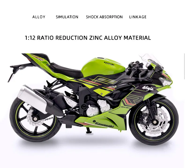 1/12 Kawasaki Ninja ZX-6R Motorcycle Toy 1:12 RMZ City Diecast