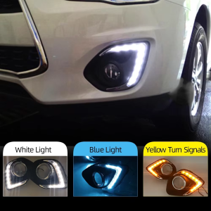 ROMADA | Đèn LED Chạy Ban Ngày Đèn Sương Mù Cho Xe Mitsubishi ASX 2013-2015 3 Màu Tích Hợp Xi Nhan Chống Nước 12V Nhựa ABS + LED