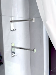 1/2Pcs Cloth Hanger Storage Rack Stainless Steel Wall-mounted Balcony Drying Foldable Punch-free Hanger