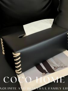 กล่องผ้าเช็ดหน้าสไตล์โรมันทอแบบหรูหรา กล่องผ้าเช็ดหน้าสำหรับโต๊ะทานอาหารในร่มสุดหรู กล่องผ้าเช็ดหน้าผ้าหนังสุดหรู