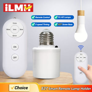 E27 60W Wireless Remote Control Smart Timer Switch Lamp Holder 110V 220V House Multi Light Switch Baby Room Bedroom Timer Switch
