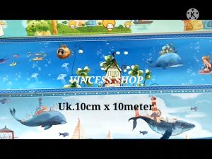 Wallpaper Sticker Border List Tembok Lantai GLOSSY MOTIF ANAK BG-028 uk.10cmx10m vincess shop