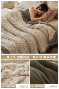 Thickened Three-Layer Tower Velvet Blanket Winter New 2025 Carved Coral Velvet Sofa Cover Blanket Office Nap Cozy Warmth