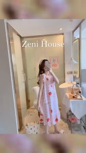 Váy mặc nhà lanh lụa mềm mát nhiều hoạ tiết - Váy bầu lanh Freesize 45-78kg tole lụa hàng xịn Quảng Châu nhiều màu