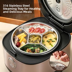 BOMANSI | 5-section Food-grade Stainless Steel Steaming Tray