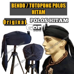 GOF - Bendo Totopong Sunda Bordir Polos Hitam Khas Pria Sunda Jawa Barat