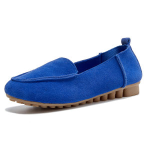 Giày Đế Mềm Đế Bằng Đế Cao Su Đế Xuồng Da Thật Mùa Xuân 2025 Cho Nữ Giày Thoải Mái Cho Mẹ Giày Đế Xuồng Mũi Tròn