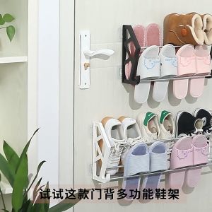 Rak Sepatu Tempel Dinding Tempat Penyimpanan Sandal Sepatu Organiser Sepatu Gantung Multi-Kompartemen Rak Sepatu Warna Hitam Dan Putih - Lazada