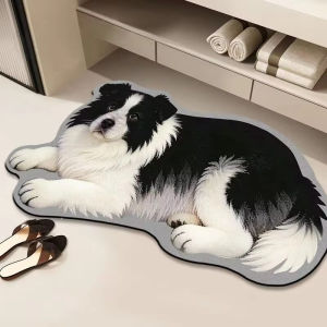 Thảm Trải Sàn Mềm Mại Chống Trượt Theo Chủ Đề Border Collie Của VIKAMA Thảm Trải Sàn Border Collie Dễ Thương Dành Cho Phòng Tắm Và Lối Vào Nhà Thảm Trang Trí Nhà Cửa Bằng Vải Polyester