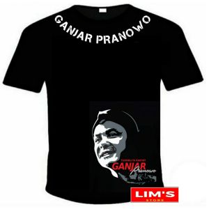 Kaos ganjar desain tulisan dileher