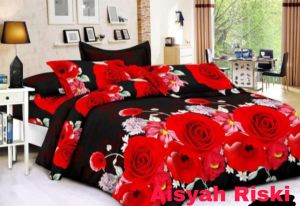 Sprei motif Bunga Camelia/Mawar Rose/Tulip/Sprei Ukuran 180x200/160x200/120x200//Sprei Untuk Kasur Busa.Kasur Kapuk.Kasur Dipan Dan Spring Bed