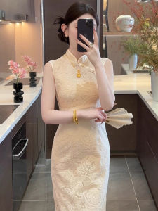 QINGMUZI | Modern Chinese Style Young Womens Qipao Dress Jacket Set