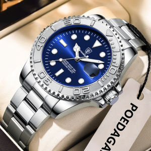 POEDAGAR Original Luxury Man Wristwatch Waterproof Luminous Date Men Watch Stainless Steel Fashion Business Mens Quartz Watches