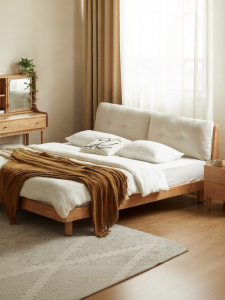 WEISHA | Simplified Style Wooden Bed Soft Pack Design