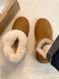 Warrior | Womens Thick Bottom Snow Boots Winter New Style Fur Leather Integrated Short Boots Fleece Thickened Warm Northeast Cotton Shoes