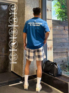 Áo Thun Tay Ngắn Thoáng Khí Kháng Khuẩn Nhanh Khô Cổ Nhỏ Phong Cách Đường Phố Mỹ SATJDM Mùa Hè Chất Liệu Cotton Polyester