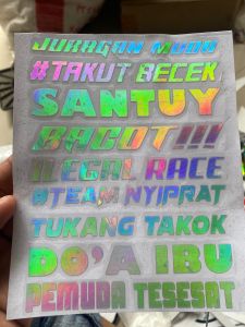 Sticker Cutting Hologram / Stiker Cutting Kata Kata / Stiker Tinggal Tempel