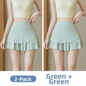 ASran | High Waist Lightweight Summer Fitness Pleated A-Line Pockets Skirt