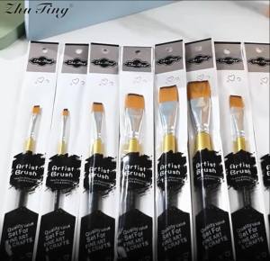 รูปแบบใหม่ภาพวาดสีน้ำปากกาหัวแบนไนล่อนแปรงศิลปะนักเรียนจิตรกรรมซัพพลาย/อะคริลิเม็ดสีสีบรรจุเครื่องมือ