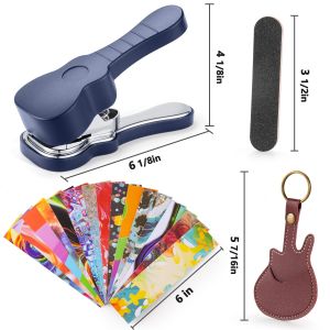 Guitar Pick Punch Kit15 Variety Pick Strips DIY Maker Tool for Medium Guitar Picks Unique Gift for Guitar Lovers & Home Studio