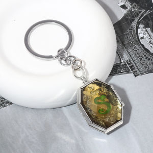Vintage College Logo Horcrux Keychain Slytherin School Students Openable Keyring Fans Gift Cosplay Props Men Backpack Jewelry