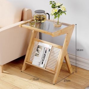 เคาน์เตอร์โต๊ะเล็กไม้เนื้อไม่แข็งสำหรับโซฟาในห้องนั่งเล่น โต๊ะกาแฟแบบเรียบง่าย ชั้นวางของ 2025 รุ่นใหม่ สำหรับบ้าน ความรู้สึกหรูหรา