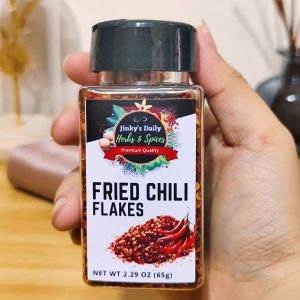 Fried Chili Flakes 65g in Shaker Bottle by Jinkys Daily Herbs & Spices