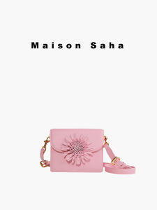 Maison Saha Pink Floral Mini Handbag Gift Fashionable Holiday Original Design Leather Handbag Sweet Lady Style Square Bag