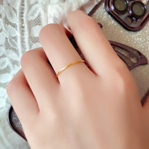 Simple Bracelet Four-Claw Diamond-Studded Ring Female Simple Index Finger Special-Interest Design Accessible Luxury Tail Ring Little Finger Twin Does Not Fade